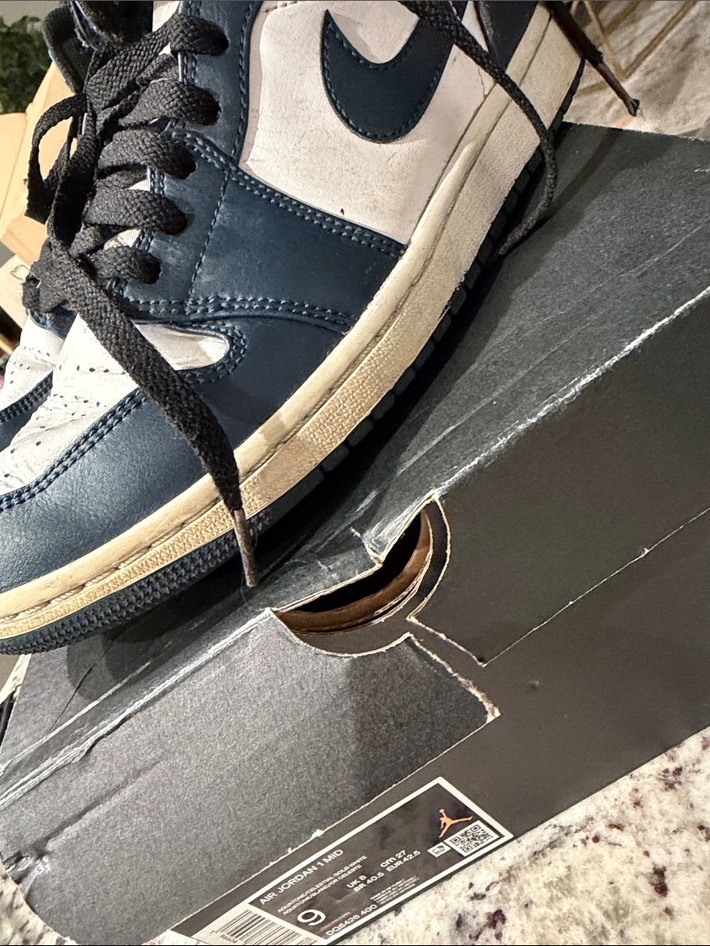 Nike Dunk Low Navy and White Leather Sneakers